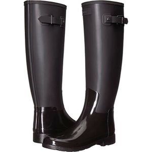 HUNTER Refined Gloss Matte Duo Tall Black Boots